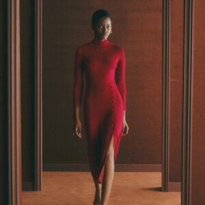 Sezane Harper Dress - Dark Red - Small